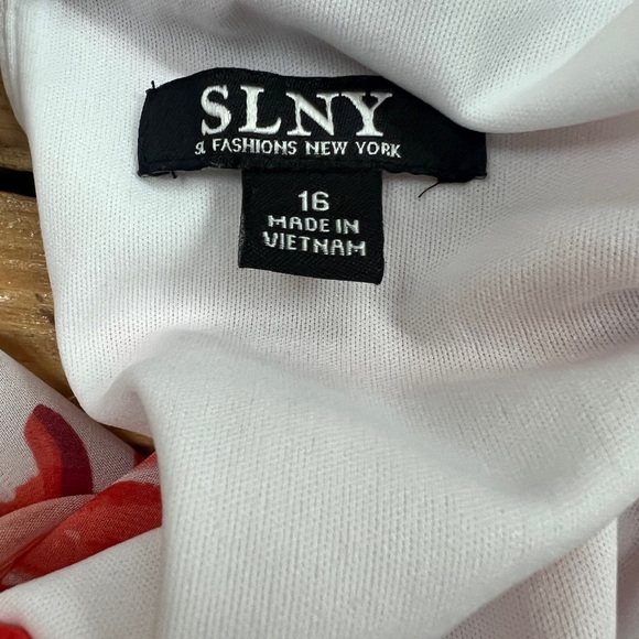 SLNY Floral Halter Dress‎ Orange and red size 16 - Picture 3 of 3